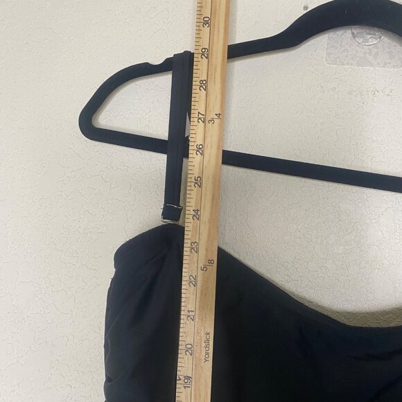 DKNY Womens Black One-Piece Swimsuit XL 4-Way Stretch UPF Front Shirring Adjusta - Picture 8 of 14